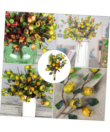 Zerodeko 2pcs Simulation Pomegranate Fruit Fireplace Decor Decorative Bouquet Christmas Garland Light House Decorations for Home Red Berry Faux Branches Silk Flower Wedding Props - Buy Online on GoSupps.com