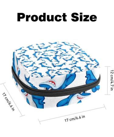 Anna Cowper Shark Pattern Sanitary Napkin Storage Bag - Multi-colored Portable Period Pouch for Women and Teen Girls - Buy Online on GoSupps.com