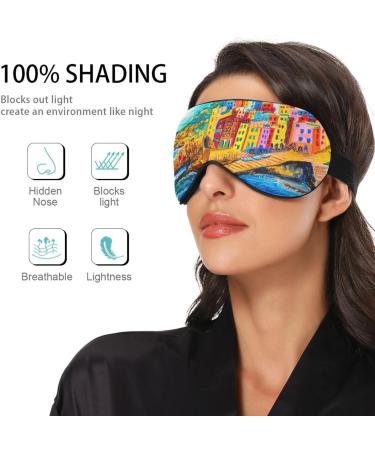 Riomaggiore Italy Sleep Mask - Light Blocking Eye Mask for Travel Naps & Sleeping | Adjustable Soft Blindfold for Men & Women - Buy Online on GoSupps.com