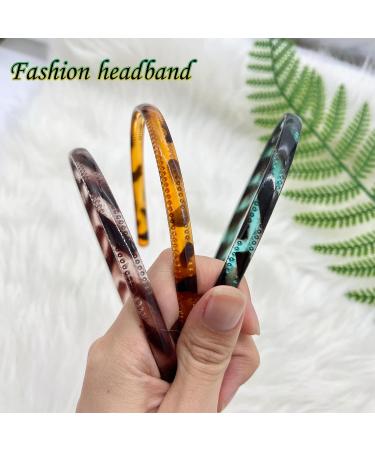 3 Pack Plastic Headbands Teeth Comb Headbands Comfort Leopard Hair Bands Skinny Fine Headbands Styling Accessories for Women Girls (1* different Leopard) 3* different Leopard - Buy Online on GoSupps.com