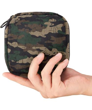 Green Camouflage Menstrual Pad Storage Bag Portable Period Pouch for Teen Girls & Women - Buy Online on GoSupps.com