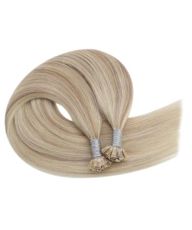 UGEAT Bonding Extensions - Blond Highlights Real Hair Ash Blond Flat Tip Extensions 22 Inch (55 cm 50g 50 pcs) #18/613 & #18P613 - Long-lasting High Quality - Buy Online on GoSupps.com