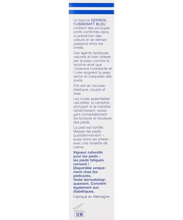 Gehwol Fusskraft Blue 2.6oz - Intensive Foot Cream for Dry and Cracked Skin - Buy Online on GoSupps.com