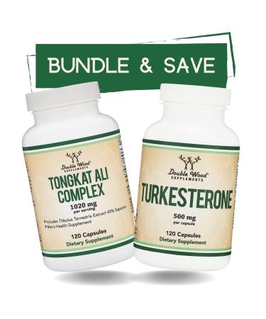 Double Wood Supplements Tongkat Ali and Turkesterone Bundle - Men's Health and Athletic Performance Support