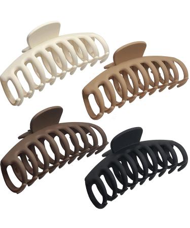 OWIIZI Large Claw Clips for Thick Hair - Matte Big Hair Claw Clips for Strong Hold - 4 Pack Jumbo Hair Clips for Women with Long Thick Hair - Buy Online on GoSupps.com