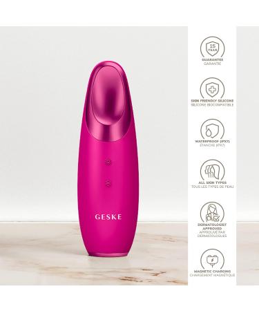 Geske SmartAppGuided Eye Energizer - 6-in-1 Warm & Cool Eye Massager | Reduces Dark Circles & Puffiness | Electrical Eye Massage Device | Magenta - Buy Online on GoSupps.com