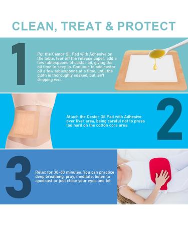 10 Castor Oil Packs - Organic Cotton Wraps for Liver Detox | Self-Adhesive Absorbent Skin Color - Buy Online on GoSupps.com