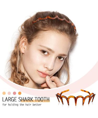 3 Pieces Zig Zag Shark Tooth Headbands Comb - Black & Leopard Print Hair Bands for Women and Girls - Buy Online on GoSupps.com