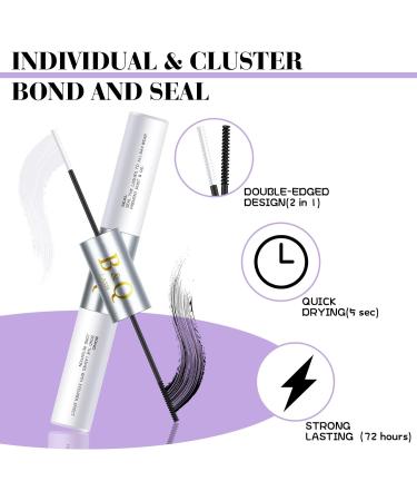 B&Q 280 PCS Cluster Lashes DIY Extension Kit with Bond & Seal Remover, Applicators - Kit-40D-D Curl 9-16mm - Buy Online on GoSupps.com