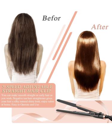 Hair Straightener and Curler 2 in 1 - 15s Fast Heating 5 Temp Settings Large 3D Floating Ceramic - Dual Voltage Flat Iron (Black) - International Shipping Available - Buy Online on GoSupps.com