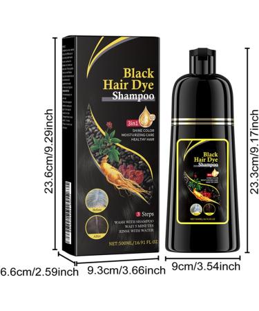  Zynewa Hair Dye Shampoo natural plant-based coloring shampoo colors hair in minutes 3-in-1 color shampoo for gray hair coverage safe long-lasting and easy to use black 500 - Buy Online on GoSupps.com