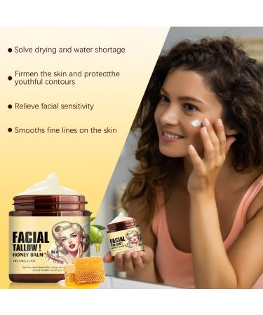 Whipped Beef Tallow & Honey Balm - Grass Fed Face Cream | Tallow Moisturizer for Skin (1PC) - Shop Now - Buy Online on GoSupps.com
