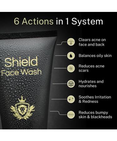 Shield Men's Acne System | Complete Face Wash Moisturizer & Pimple Patches - 4 Month Skin Care Set - Buy Online on GoSupps.com