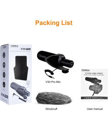 Comica CVM-V30 PRO Super-Cardioid Shotgun Video Microphone for DSLR Camera - Black - Buy Online on GoSupps.com