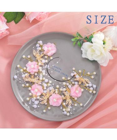 IYOU Flower Communion Headpiece Pink Floral Princess Headbands Pearl Butterfly Birthday Wedding Hair Accessories for Girls - Buy Online on GoSupps.com