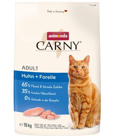 Animonda carny cat food adult - dry food cat sugar -free and without grain - with chicken + trout 1 x 10 kg chicken + trout 10 kg (1 Pack)