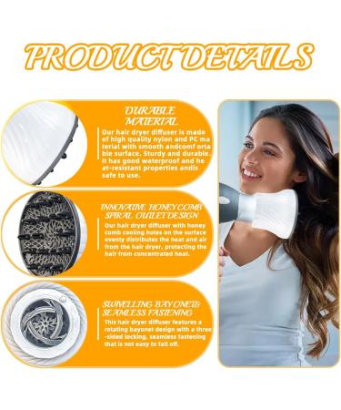 Haomeeduo Universal Hair Dryer Diffuser Attachment for Curly & Wavy Hair - 1.4-3 Inches White - Buy Online on GoSupps.com