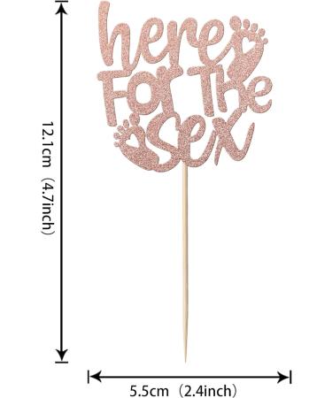 24 Pack Here for the Sex Cupcake Toppers Glitter Gender Reveal Cupcake Picks Baby Shower Kids Birthday Party Cake Decorations Party Supplies Rose Gold 6-rose Gold - Buy Online on GoSupps.com