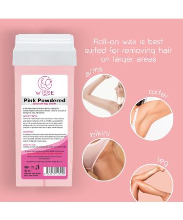 Wisse Hair Removal Roll-On Wax Cartridge Set of 6 Refills x 100ml - Legs & Arms Depilatory Wax Roller for Smooth Skin (Powdered) - Buy Online on GoSupps.com