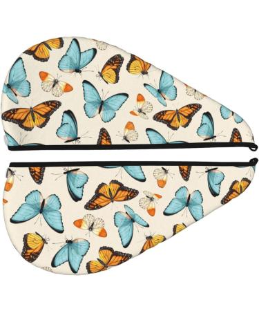 Butterflies Microfiber Hair Towel | Super Absorbent Coral Velvet Wrap for Long Curly & Thick Hair - Quick Dry for Women - Buy Online on GoSupps.com