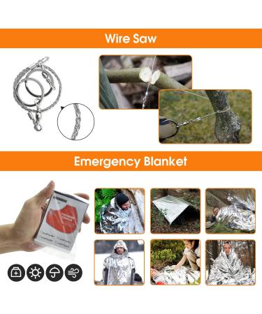 Survival Kit 13 in 1 - Professional Emergency Gear with Knife & Flashlight for Camping Hiking Fishing Adventure | Ideal Gift for Men & Fathers - Buy Online on GoSupps.com