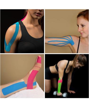 BB Sport Kinesiology Tape 6 Rollen 5 cm x 5 m - Elastic Waterproof Muscle Support - Light Blue Color - E-Book & Application Brochure Included - Buy Online on GoSupps.com