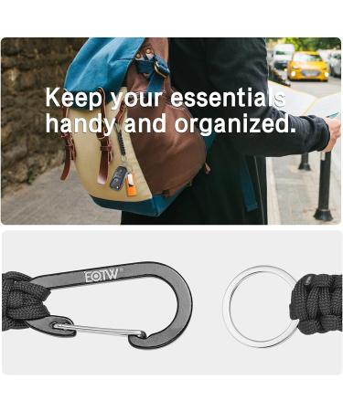 EOTW Carabiner Keychain - Small Aluminum Clip D Ring for Camping, Hiking, Fishing - Black - Buy Online on GoSupps.com