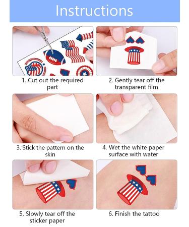 TOROKOM 80+ Patterns Patriotic Temporary Tattoos - American Flag Red White Blue Design Stickers for 4th of July Party Decorations - Buy Online on GoSupps.com