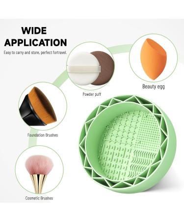 LELE LIFE Makeup Brush Cleaner Mat with Drying Rack Silicone Makeup Brush Cleaning Mat Scrubber Bowl Make Up Brush Cleaner Pad for Cosmetic Brushes Green - Buy Online on GoSupps.com