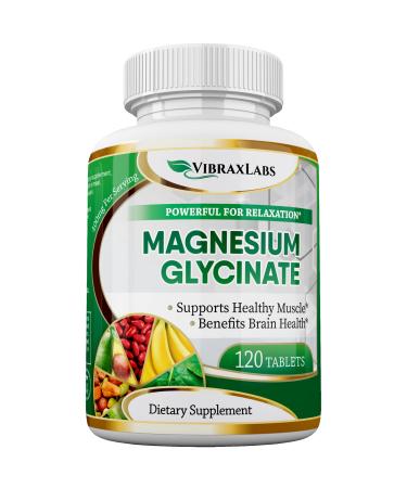 VibraxLabs Magnesium Glycinate Supplement 400mg for Men & Women for Stress Energy Muscle Cramps Joint Support Chelated High-Absorption Non-Laxative Gluten-Free