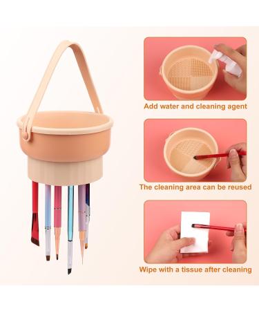 Makeup Brush Cleaner Bowl 6x5x3 Inch Cosmetic Brush Cleaning Mat Silicone 2 in 1 Makeup Brush Washing Bowl Drying Holder Stand Multifunctional Cleaner Basket for Girls Women (Yellow) - Buy Online on GoSupps.com
