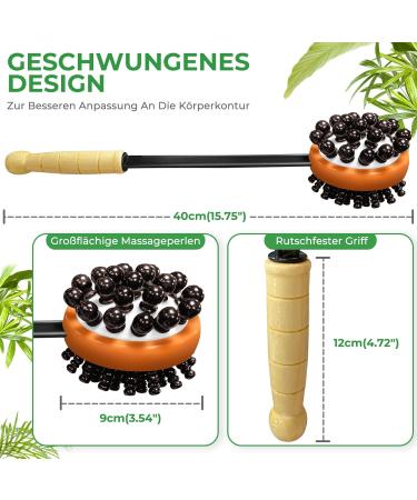 Premium Wooden Fascia Roller & Massage Scooter | Muscle Relaxation & Body Shaping Gua Sha | Anti-Cellulite Beech Wood - Buy Online on GoSupps.com