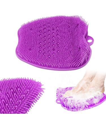 Simuer Foot Scrubber Cleaner Massager - Silicone Exfoliating Bath Mat for Dead Skin - Non-Slip with Suction Cups | Improves Foot Circulation & Reduces Pain - Purple - Buy Online on GoSupps.com