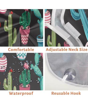 Beard Bib Apron for Men | Non-Stick Waterproof Hair Catcher | Grooming Cape with Watercolor Cactus Flower - Buy Online on GoSupps.com