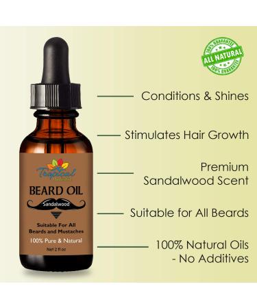Sandalwood Beard Oil 2fl oz - Nourish & Tame Your Beard with Woodsy Scent | Perfect for Men s Grooming - Buy Online on GoSupps.com
