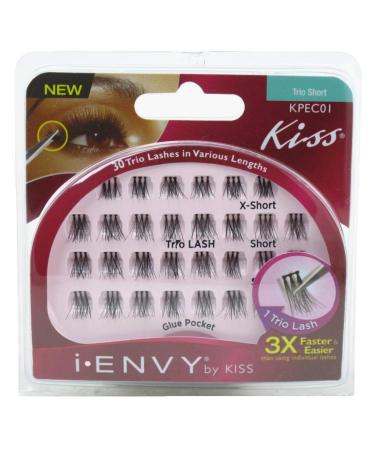 Kiss I Envy Trio Short 30 Count Trio Lashes (Pack of 6) 30 Count (Pack of 6)