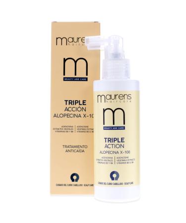 Maurens Alopecin X-100 triple effect against hair loss stimulates hair growth stops hair loss and strengthens it.Adenosine plant extracts and vitamins B5 and B6 150 ml.
