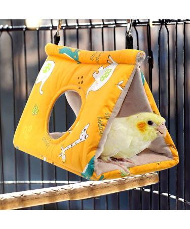 Rypet Winter Warm Bird Nest House - Hanging Hammock Velvet Shed Hut Cage Plush Fluffy Birds Hideaway Sleeping Bed for Parrot Parakeet Cockatiels Budgies Lovebird African Grey - Yellow - Buy Online on GoSupps.com