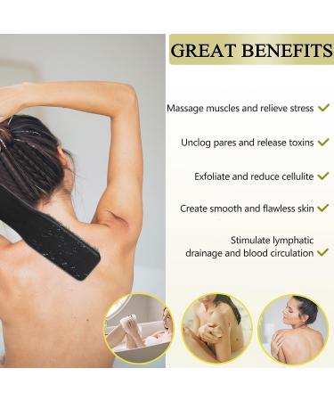 Ozzptuu Natural Bristle Long Wooden Handle Body Bath Back Brush - Black - Buy Online on GoSupps.com