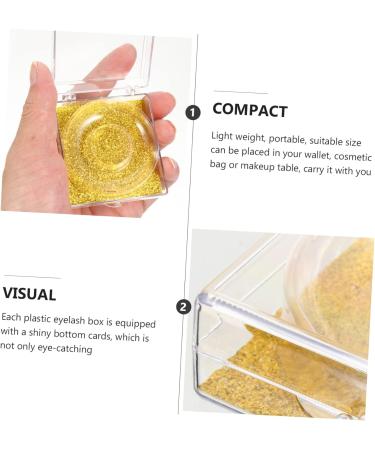 PLAFOPE 6pi ces Bo te De Rangement Pour Faux Cils tui Vide Carr Avec Fond Brillant Organisateur De Cils L ger Et Pratique 6.2x2cm dor  - Buy Online on GoSupps.com