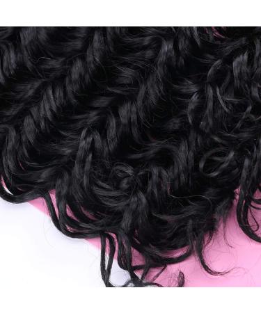 Frelyn Deep Wave Curly Synthetic Hair Weave Bundles 16-20 Inches Black - 4 Pack | High Heat Resistant Soft Fiber - Buy Online on GoSupps.com
