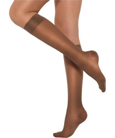 Healthweir Sheer Compression Knee High Stockings for Women - 15-20 mmHg (EU 18-22) - Comfortable & Stylish Support Socks - Buy Online on GoSupps.com