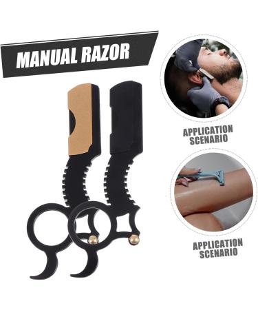 Doitool 2-Piece Manual Bear Razor Holder - Old-Fashioned Stainless Steel Shaving Mustache Knife for Men - Buy Online on GoSupps.com