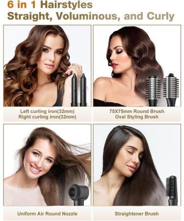 7MAGIC Hair Dryer Brush & 6-in-1 Multi Styler - Ionic Technology for Fast Drying & Versatile Styling | 110V 1200W | Perfect for All Hair Types - Buy Online on GoSupps.com