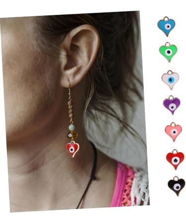 Lurrose 300 Pcs Heart Shaped Eye Material Heart Earrings Evil Eye Charm Pendants Round Apparel Resin Crafts - Buy Online on GoSupps.com