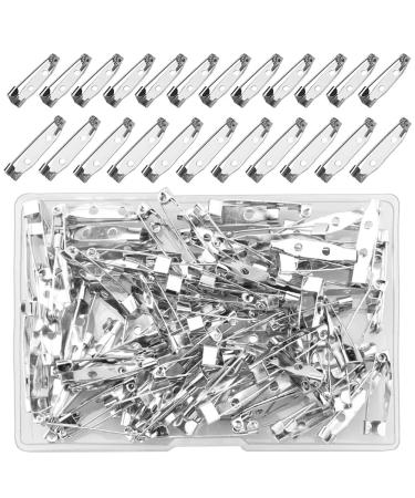 100 Pcs Bar Pins  Silver Brooch Clasp Pin Backs Safety Clasp Brooch for Name Tags Jewelry Making DIY Crafts Badges Mother's Day Gift (25MM/30MM) Silver 25MM/30MM