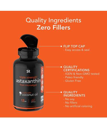 Buy Sports Research Astaxanthin Triple Strength 12 mg - 60 Softgels for Optimal Health - Buy Online on GoSupps.com