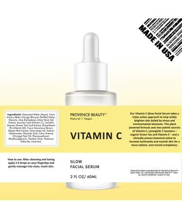 Vitamin C Serum for Face - Brightening & Anti-Aging Treatment with Hyaluronic Acid, Green Tea, Vitamin C and E - 2 Fl Oz - Buy Online on GoSupps.com