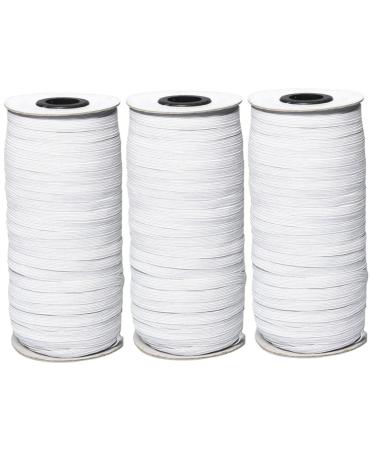 CLISPEED Elastic Band 3pcs Earrings Cable White Stretch Elastic Bands 5000x0.4cmx3pcs