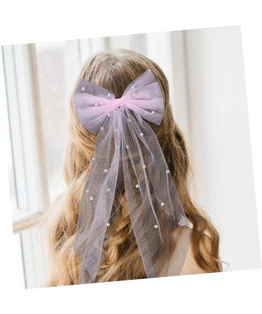 FRCOLOR Bridal Hair Accessories Bride Hair Accessories Bridal Bow with Clip Tulle Short Veil Bow Knot Bride Pearl Veil Checkered Hair Clip Hair Bow Iron Top Clip Girl Wedding Dress - Buy Online on GoSupps.com
